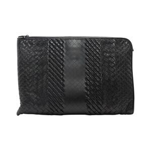 Bottega Veneta Intrecciato Woven Leather Document Case in Black